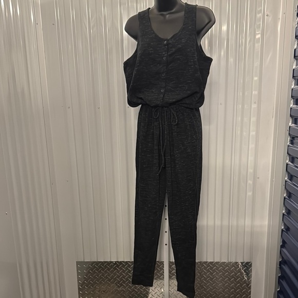 Madewell Grey and White Sleeveless Jumpsuit - Picture 1 of 7
